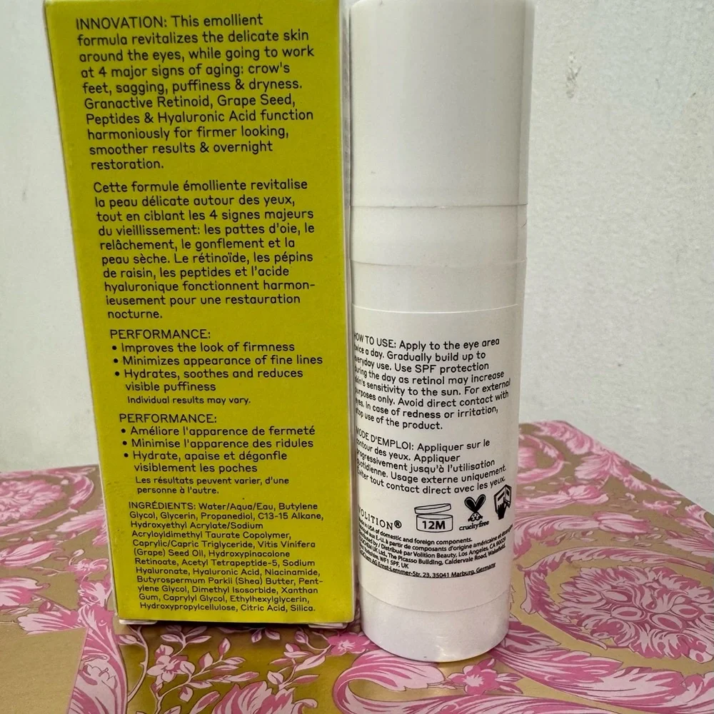 Volition Grenache Retinol Eye Cream with Avec Peptides+ hyaluronic acid